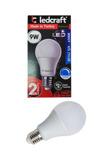 9W Beyaz Led Ampul E27 Normal Duylu