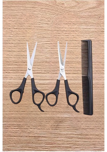 Kuyruklu 3'lü Makas Seti Evde Kolay Kesim Ara Makas Düz Makas Tar