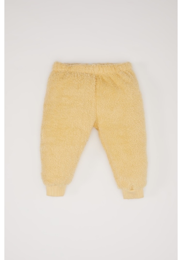 DeFacto Kız Bebek Looney Tunes 2'li Takım Bisiklet Yaka Pelüş Sweatshirt Beli Lastikli Eşofman Altı D7260A524WNYL516 Sarı