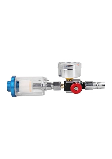 Gümüş Manometreli 1/4" Hava Filtresi Ve Ayarlayıcı - Basınç Kontrolü, Su Tutucu, Mini Doğrudan Takılabilir