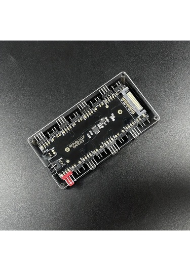 Xuweiwei Siyah Çift 8 Portlu 5v 3 Pin Pwm Sicaklik Kontrol Argb Fan Hub Usb Güç Kaynakli 36v Yapışkan Montaj Argb Aydınlatma Sistemleri