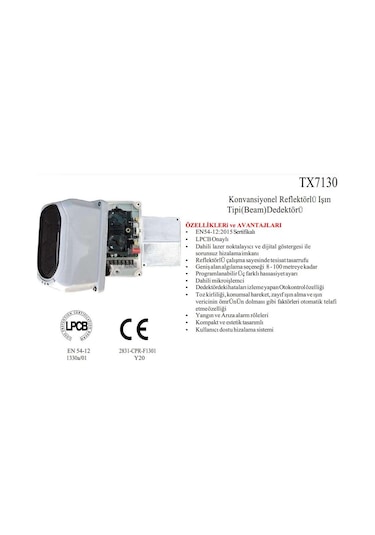 Tanda Tx7130 Konvansiyonel Beam Dedektörü 70 Mt - 100 Mt