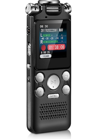 Teltree Vr001 Taşınabilir Yüksek Kaliteli Ses Kayıt Cihazı, 8gb Hafızalı, Çift Mikrofonlu, Gürültü Azaltma Özellikli