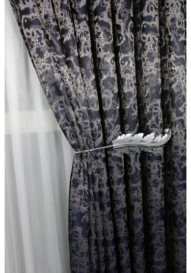 Jakar Fonluk Sahil Desen 1/3 Sıklık Korniş İçin Tek Kanat Lacivert