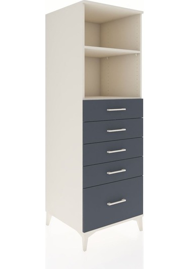 Kronos Dolap 2 Raflı 5 Çekmeceli 60x59x182 Aytaşı-antrasit Aytaşı