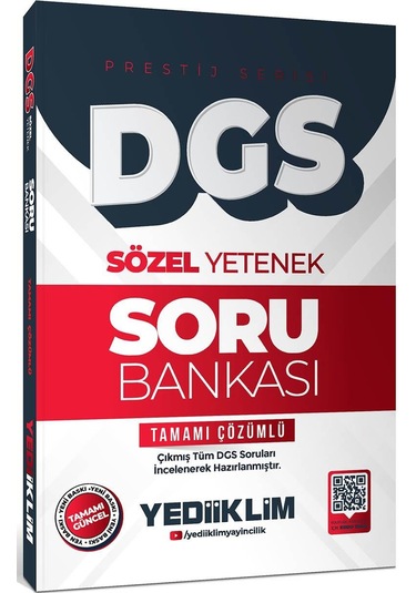 Yediiklim 2026 Dgs Prestij Serisi Sözel Yetenek Tamamı Çözümlü Soru Bankası