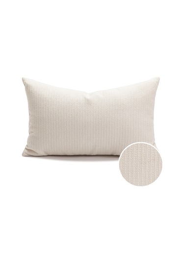 Gajeena Minimalist İç Dekor Kumaş Yastık Kılıfı - Bitkisel Desenli, Yumuşak Polyester, 30x50cm Dolgu Hariç - Modern Canlı Oda Stili Süt Beyazı