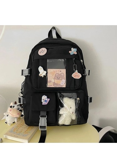 Zyzqstore Sevimli Okul Çantası - Beyaz, Kız Öğrenci İçin Beyaz