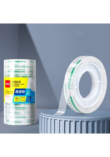 Deli Küçük Yüksek Viskozite Ofis Şeffaf Teyp Öğrenci Kırtasiye Kaseti, Size:6 Rolls Width 1.2cm X Length 15m Diğer