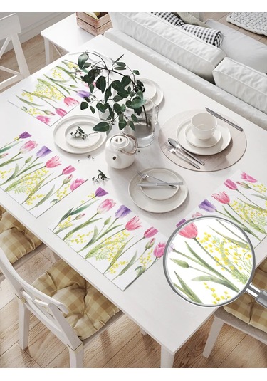 Joyarty Masa Peçeteleri "bahar Çiçekleri" 32x46 293229384 Beyaz