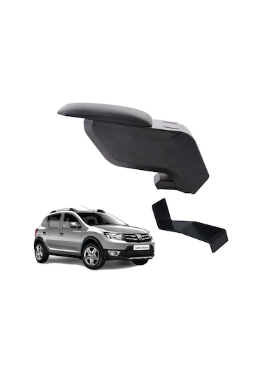 Dacia Sandero Stepway 2013 Delmesiz Çelik Ayaklı Siyah Kolçak Kol Dayama