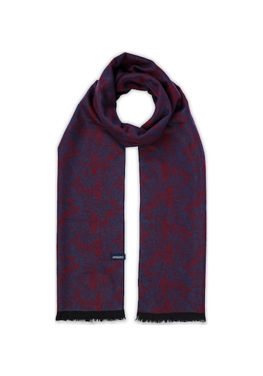 Hatemoğlu Bordo-indigo Desenli Atkı 12112023a001 Brin