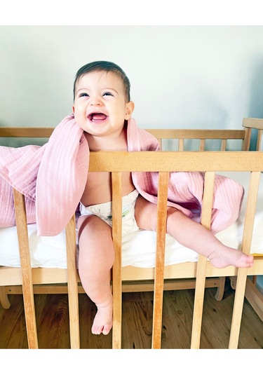 Organik Pamuk Ekstra Yumuşak 4 Katlı Müslin Battaniye Pudra Pembe 85x100 CM Pudra Pembe