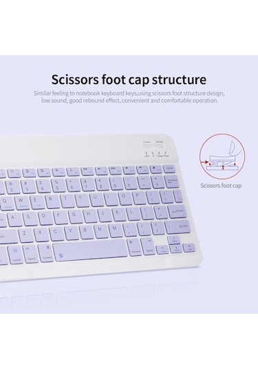 10 İnç Kablosuz Bt Klavye Threesystem Evrensel Renkli Şarj Edilebilir Bt Klavye Cep Telefonu