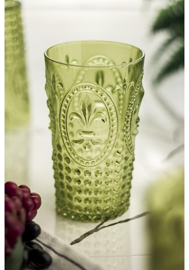 Akrilik Koyu Yeşil Tekli Uzun Bardak & Su Meşrubat Bardağı 750 Ml Büyük Boy & Cam Değildir Yeşil