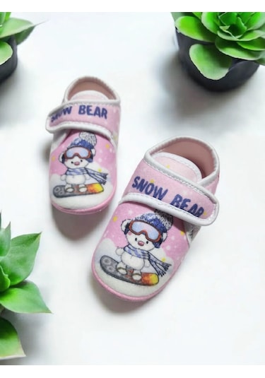 Çocuk Tam Ortopedik Cırtlı Ev Kreş Okul Panduf Pembe