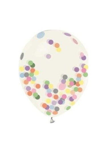 Balonevi Konfetili Şeffaf Balon 4'Lü