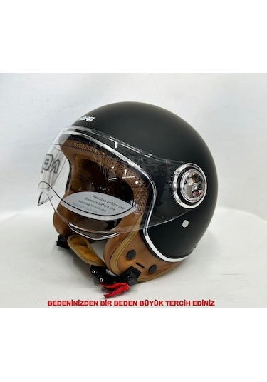 Nero Tk-06 Şefaf Vizörlü Yarım Açık Kask Mat Siyah