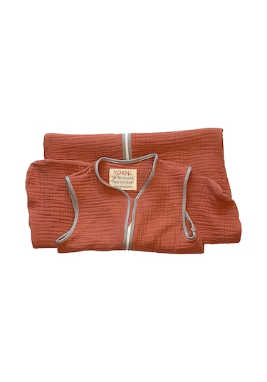 Yorni Kiremit Yazlık Ve Mevsimlik 4 Kat Müslin Torba Uyku Tulumu Kiremit