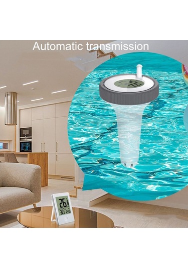 Sones Yaz Havuzu Küvet Termometresi Kablosuz Yüzen Balık Tankı Sıcaklık Ölçer Beyaz