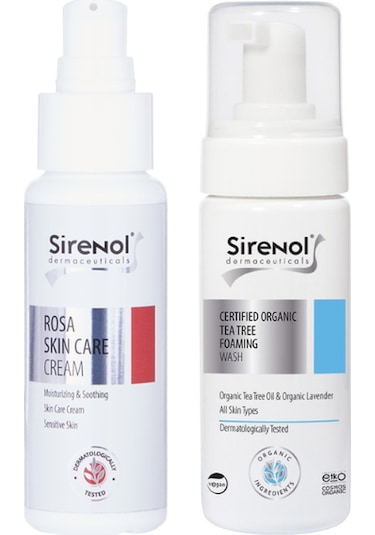 Sirenol Çay Ağacı Yüz Temizleme Köpüğü 150 ML + Cadı Fındığı Rosa Cilt Bakım Kremi 60 ML