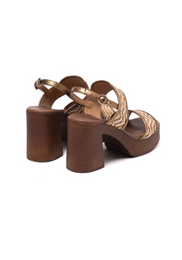 Sandalet Kadın 56250-e6 Repo Bronzo Multi Çok Renkli