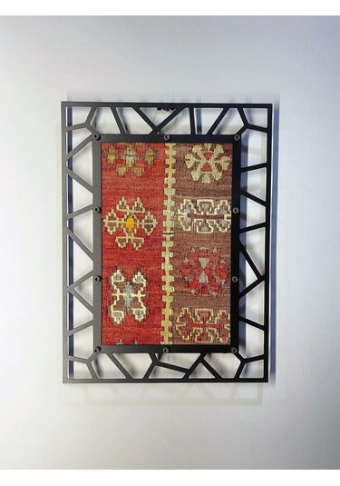Modern Çerçeveli 60 Yıllık Antika Malatya Kilim Tablo