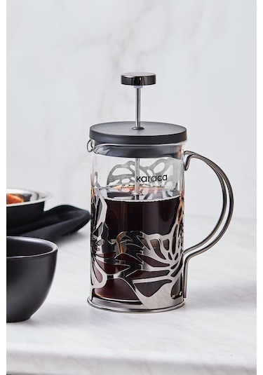 Karaca Flower Borosilikat Cam French Press 600 ml