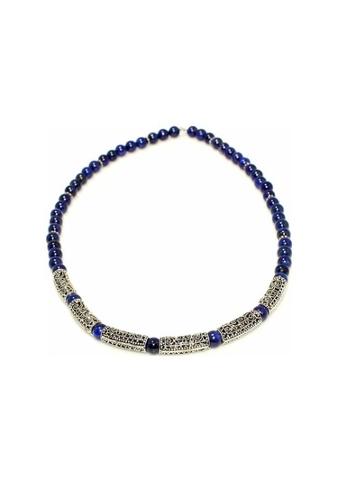 Nusret 925 Ayar Gümüş Lapis Taşlı Kolye