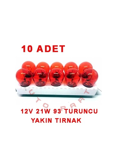 SKAUTO 12V 93 Py21W Turuncu Sinyal Ampul Yakın Tırnak Bau15S 10 Adet