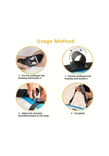 Elmpaly Siyah Ayarlanabilir Sörf Taşıma Askısı Pa Nylon Çok Amaçlı Sörf Aksesuarı