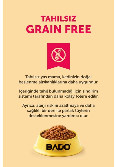 Bado Gurme Yaş Yetişkin Kedi Maması Kuzu Etli 85 Gr 36 Adet