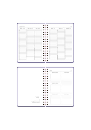 2026 A5 Spiralli Keten Haftalık Ajanda 12 Aylık - Lila Lila