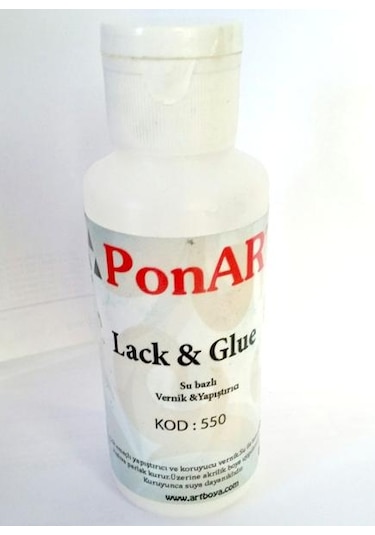 Ponart Lack&Glue Su Bazlı Şeffaf Vernik ve Yapıştırıcı 100 ML