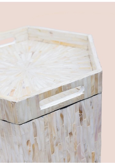 The Mia Sedef Tabure Yan Sehpa 38x33x47 Cm Tlc0131 Çok Renkli