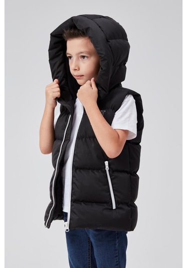 Benitto Kids Kapüşonlu Erkek Çocuk Şişme Yelek 51311 Siyah