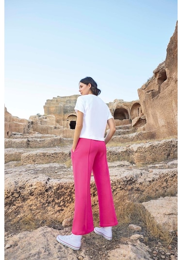 Monamise 23087 Kadın Kısa Kollu Eşofman Takımı-pembe Pembe