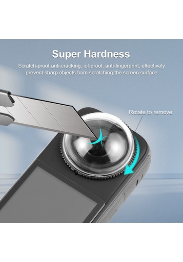 Insta360 X4 Puluz Rotasyon Pc Lens Koruması Koruyucu Kapak Şeffaf İçin Şeffaf