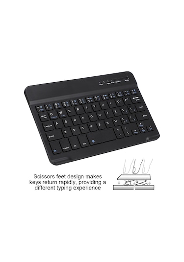 Shineyee Siyah Ultra İnce Tüm Metal Bluetooth 3.0 Klavye - Windows/android/ios Uyumlu, Taşınabilir, Sessiz Tuş, Su Ve Toz Dayanıklı