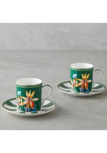 Bk Gift Emberlyn New Bone China 4 Parça 2 Kişilik Kahve Fincan Takımı 90 Ml Yeşil Şık Sunum Fincan Seti Kobitmeyencom36718 Bk Gift Diğer
