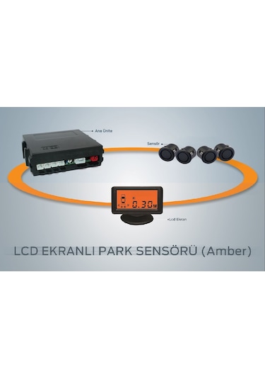 Unique Lcd Ekranlı Park Sensör 19mm Mat Siyah Sensör
