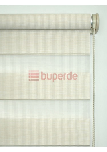 Buperde Ekru (Açık Krem) Eko Bambu Zebra Stor Perde
