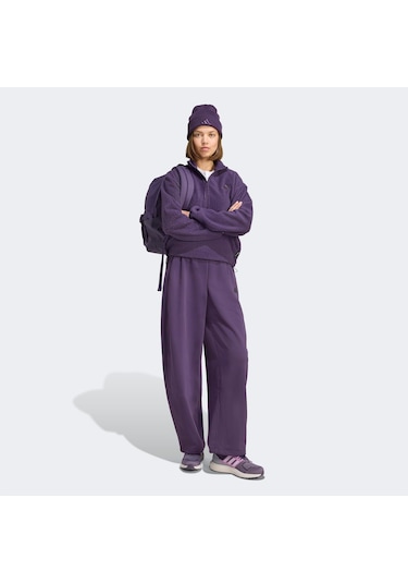 Adidas City Tech High Pile Fleece Half Zip Kadın Mor Polar Jv7137 Mor