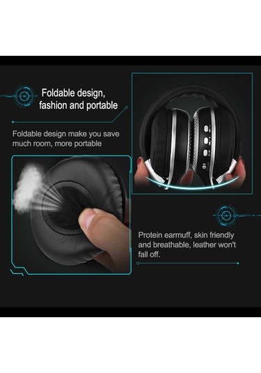 Kablosuz Kulaklık - Kartlı, Siyah