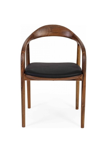 Zodiac Exclusive Yılan Ahşap Sandalye Ceviz - Siyah