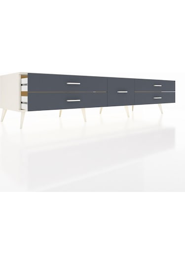Kronos Tv Ünitesi 5 Çekmeceli 220x59x51 Aytaşı-aytaşı/antrasit Aytası/antrasıt - Aytası