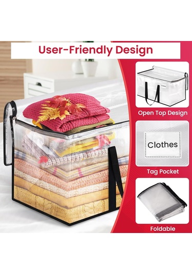 Youmex 2 Adet Taşıma Çantası - Büyük Kapasiteli, Su Geçirmez, Ev Ve Ofis Kullanıma Uygun, Yüksek Kaliteli Pp/pe Malzeme Şeffaf