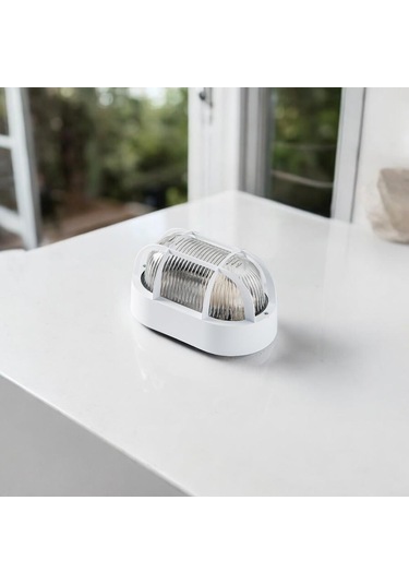 Duvar Lambası Oval Beyaz Ip44 Beyaz