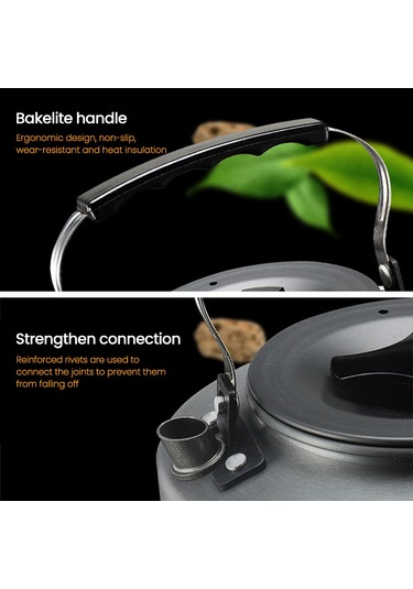 Moveevo Kamp Çay Ve Kahve Çerçevesi 1.5l - Alüminyum Alaşımlı 4-5 Kişilik - Dayanıklı Ve Hafif - Outdoor Kullanım Gümüş