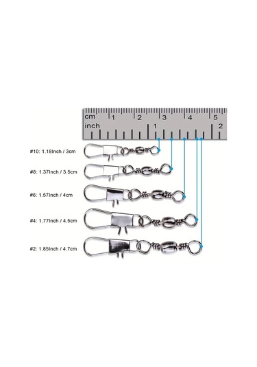 200 Adet Balıkçılık Bilyalı Rulman Fırdöndüler, Namlu Geçmeli Konnektörlü